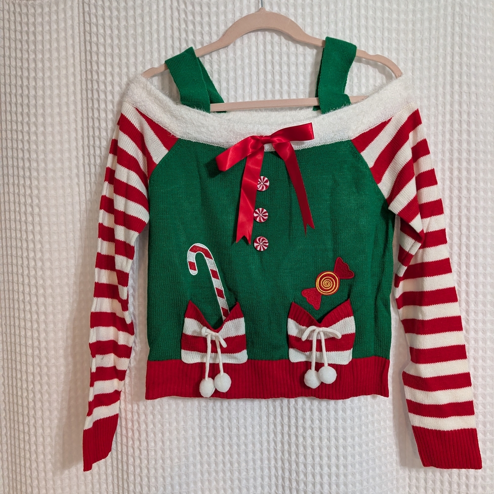 Festive Green and Red Holiday Sweater